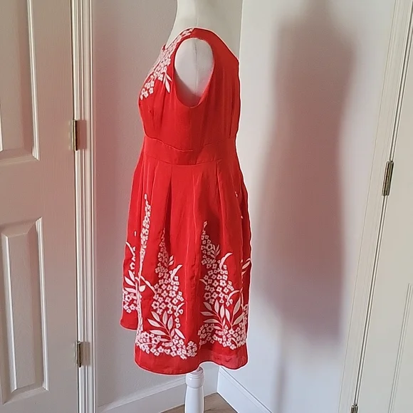 Antonio Melani Orange Embroidery Floral  Dress Size 12 - Picture 7 of 15